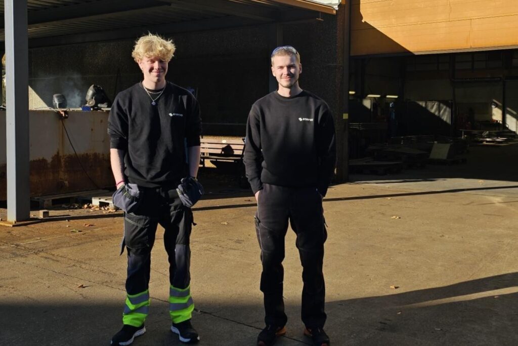 two placement students at Stryvo, Torgrim Sagsletten and Oliver Oppedal, from Eid vidaregåande skule